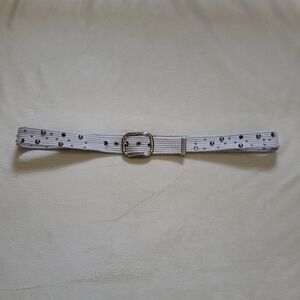 White Belt with Silver Buckle Jewels